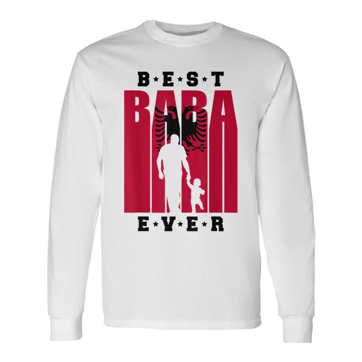 Albania Baba Of Newborn Albanian Dad With Baby Shqiptar Long Sleeve T-Shirt