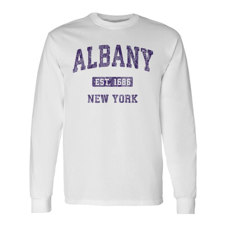 Albany New York Vintage Athletic Sports Long Sleeve T-Shirt Gifts ideas
