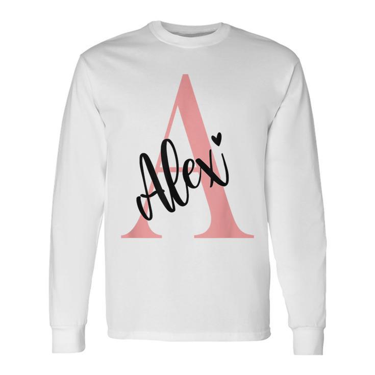 Alex Nameorname Mit Monogramm Personalisiert Rosa Langarmshirts Geschenkideen