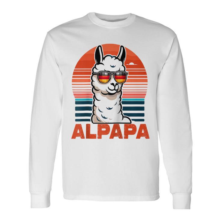 Alpapaatertag Bester Papa Alpaka Retro Alpapa Raglan Langarmshirts Geschenkideen