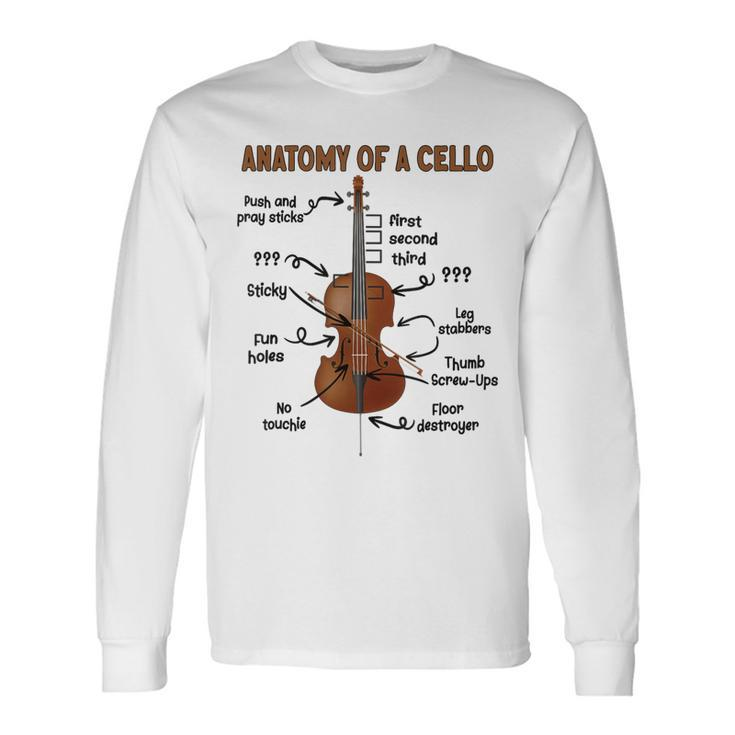 Anatomy Of A Cello Cellist Cello Lover Cello Player Long Sleeve T-Shirt