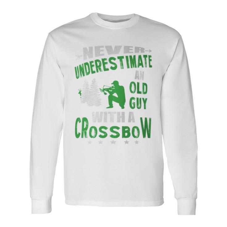 Archery Crossbow Old Guy Medieval Archery Long Sleeve T-Shirt