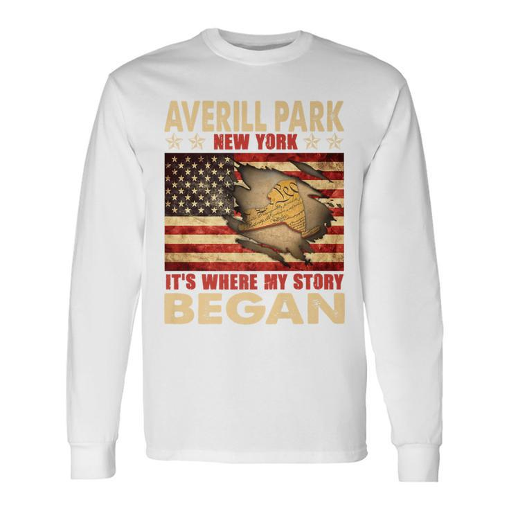 Averill Park New York Usa Flag Independence Day Long Sleeve T-Shirt