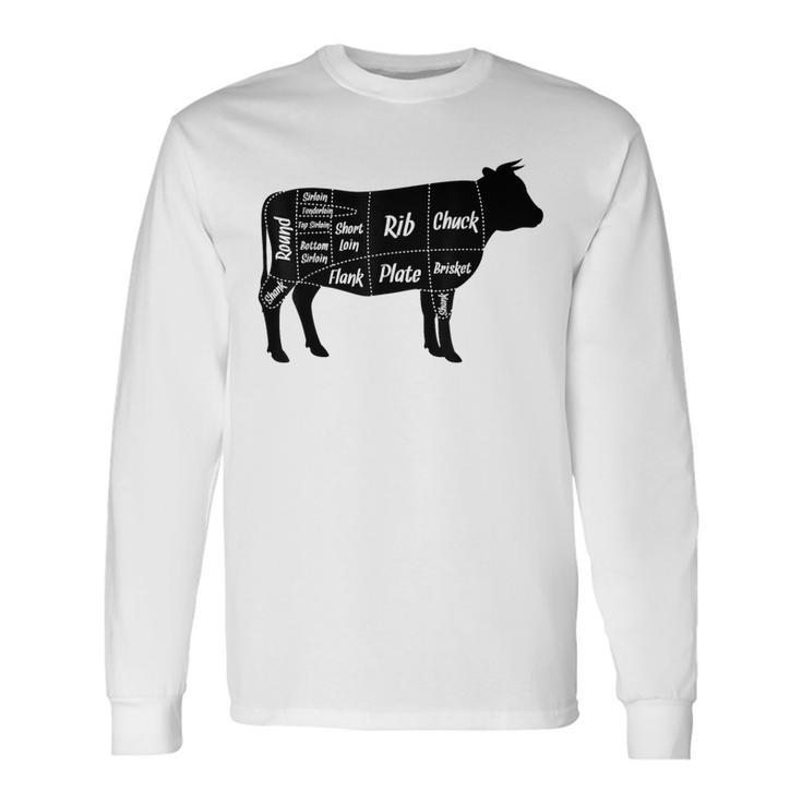 Beef Butcher Cow Cuts Diagram Long Sleeve T-Shirt