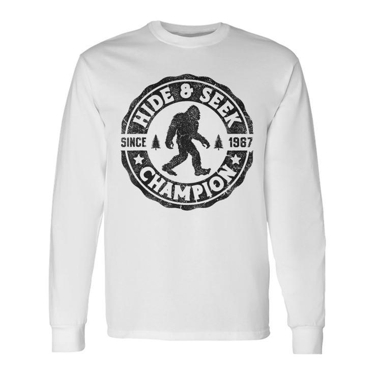 Bigfoot Hide And Seek Champion Sasquatch Retro Vintage Long Sleeve T-Shirt