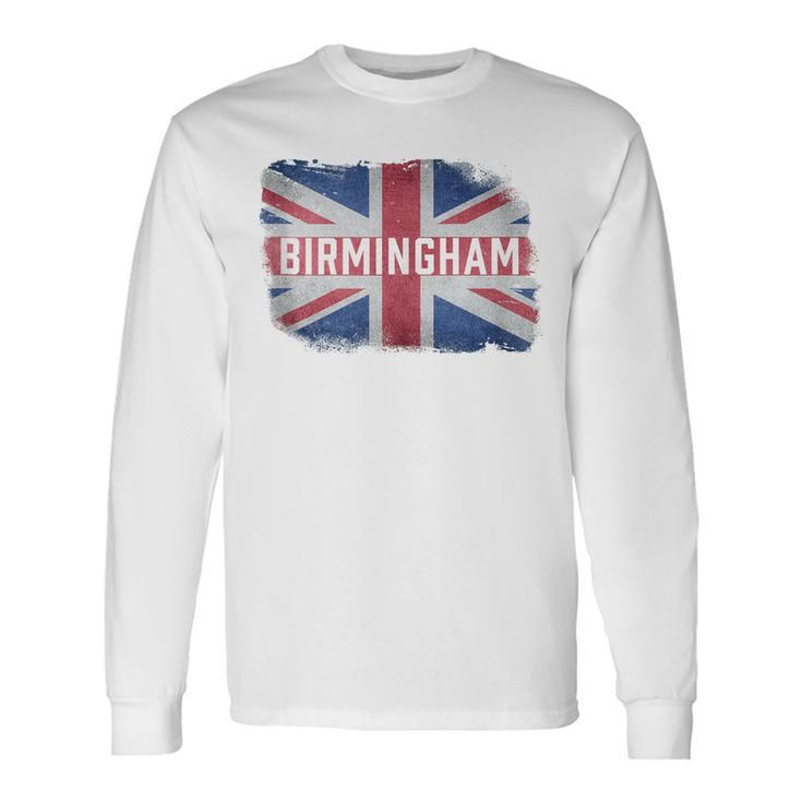 Birmingham United Kingdom British Flag Vintage Uk Souvenir Long Sleeve T-Shirt