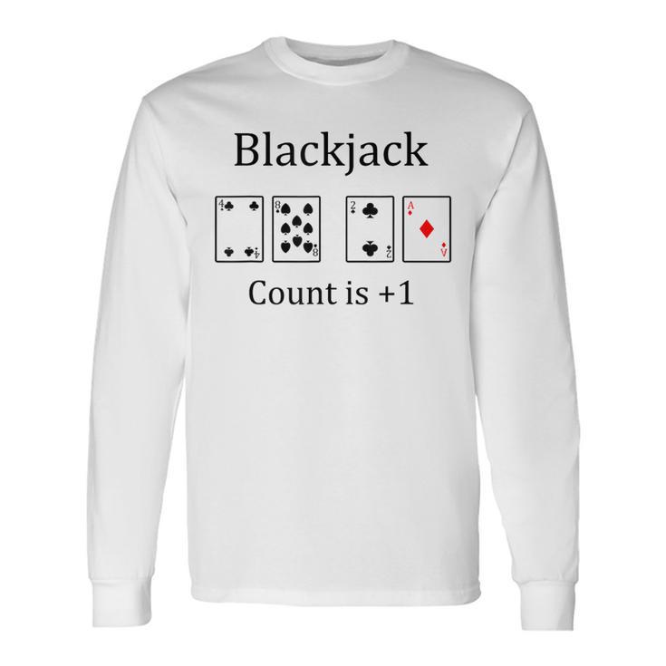 Blackjack 21 Game Card Counting Gambling Long Sleeve T-Shirt