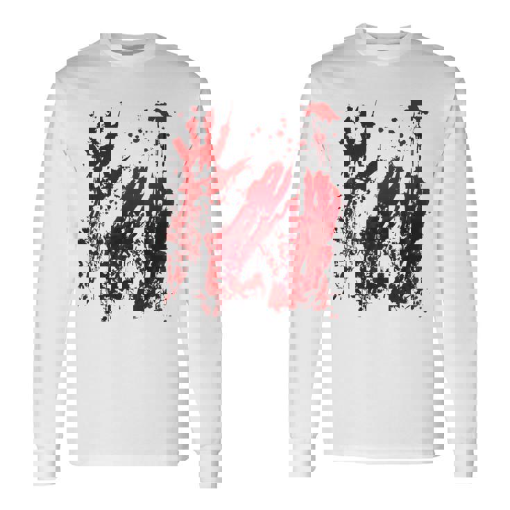 Bloody Red Hands Blood Splatter Zombie Outbreak Graphic Long Sleeve T-Shirt Gifts ideas