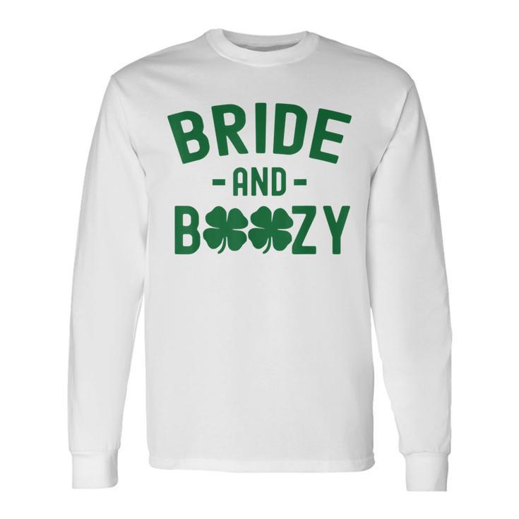 Bride And Boozy Irish St Patrick's Day Shamrocks Long Sleeve T-Shirt