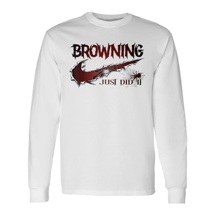 Browning Family Name Browning Last Name Team Long Sleeve T-Shirt