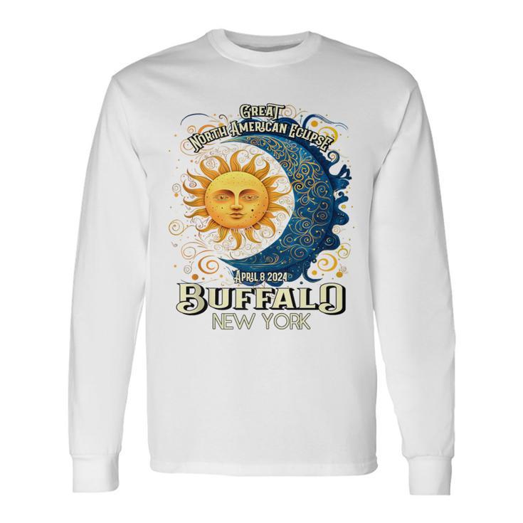 Buffalo New York 2024 Total Solar Eclipse April 8 Souvenir Long Sleeve T-Shirt