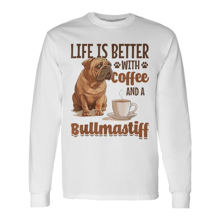Bullmastiff-Hunderasse Das Leben Ist Besser Mit Kaffee Und Einem Langarmshirts Geschenkideen