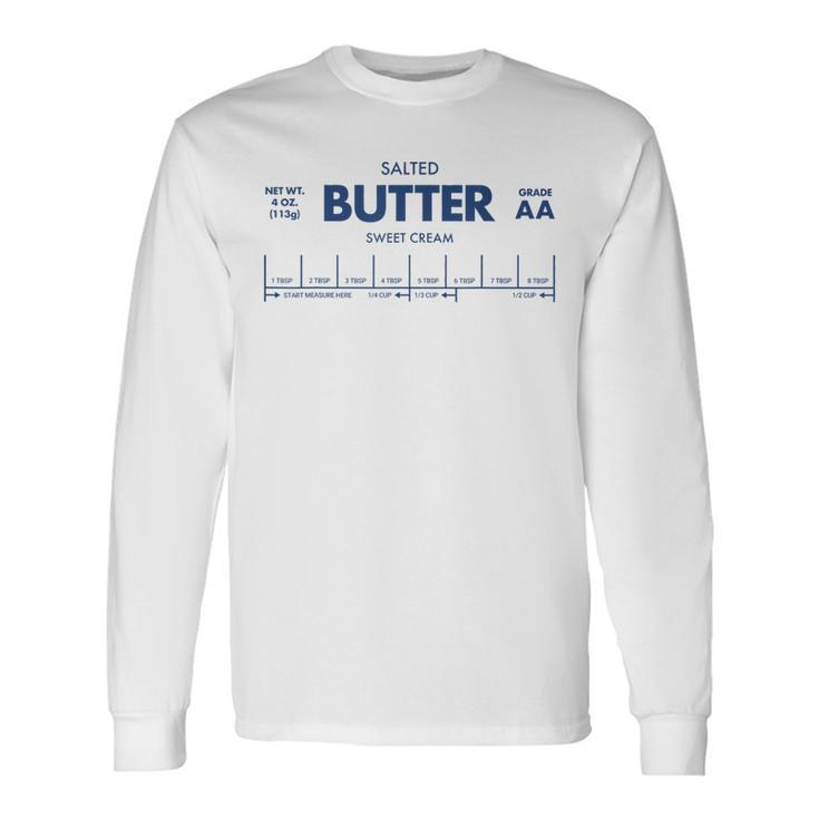 Butter Stick Retro Style Blue Sayings Long Sleeve T-Shirt