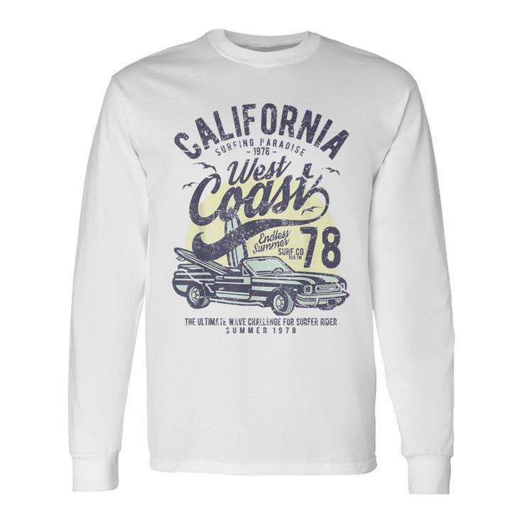 California West Coast Surfing Car Birthday Long Sleeve T-Shirt