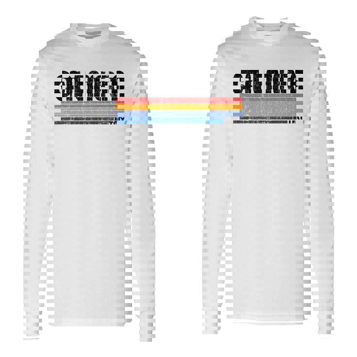 Calimera Italia Retro 70S 80S Style Manga Larga Camiseta de manga larga