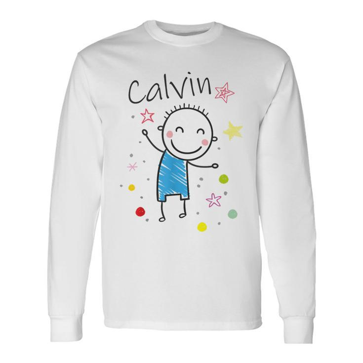 Cartoon Charakter Langarmshirts für Kinder, Calvin Design mit Sternen & Glitzer Geschenkideen