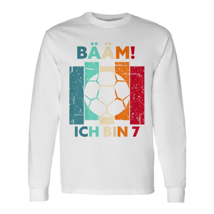 Children's Bäm Ich Bin 7 Sieben Jahre Boy 7Th Birthday Football Langarmshirts Geschenkideen