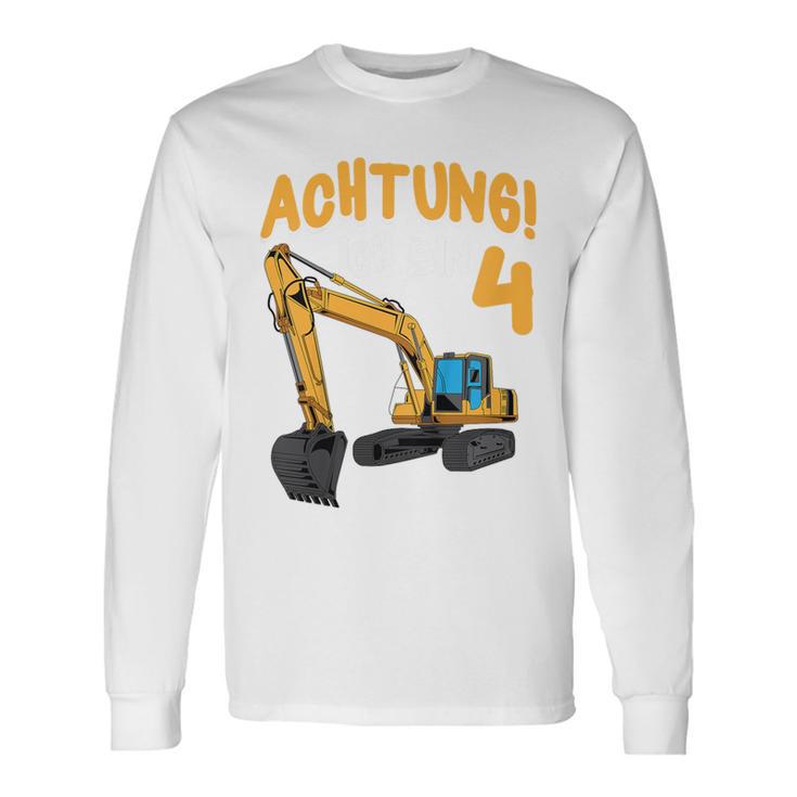 Children's Digger Birthday 'Ich Bin 4 Jahre Bausite' Langarmshirts Geschenkideen