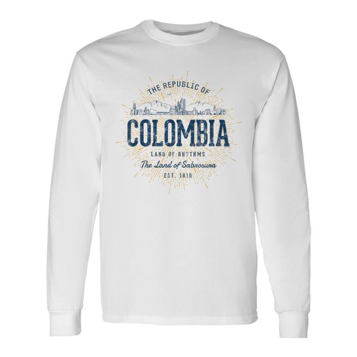 Colombia Retro Style Vintage Colombia Langarmshirts Geschenkideen