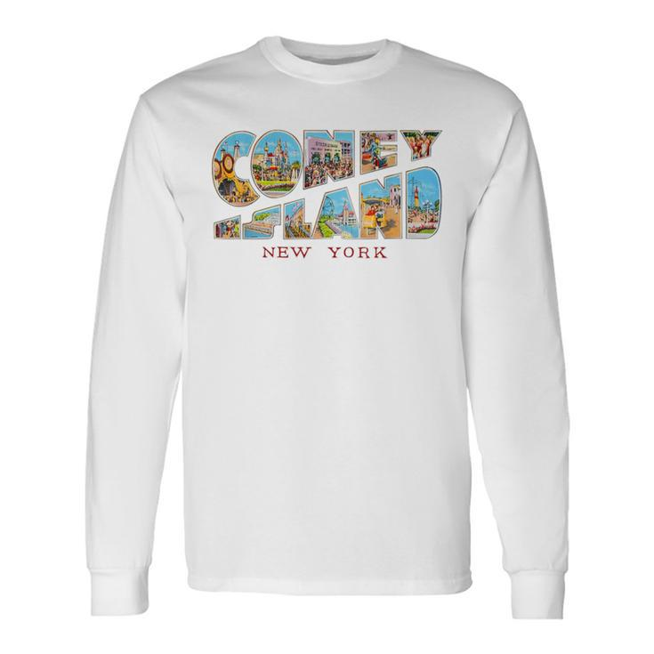 Coney Island New York City Ny Retro Vintage Souvenir T Long Sleeve T-Shirt