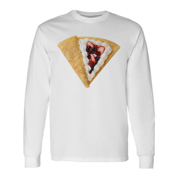 Crepe Costume Food Pun Costume French Desserts Long Sleeve T-Shirt