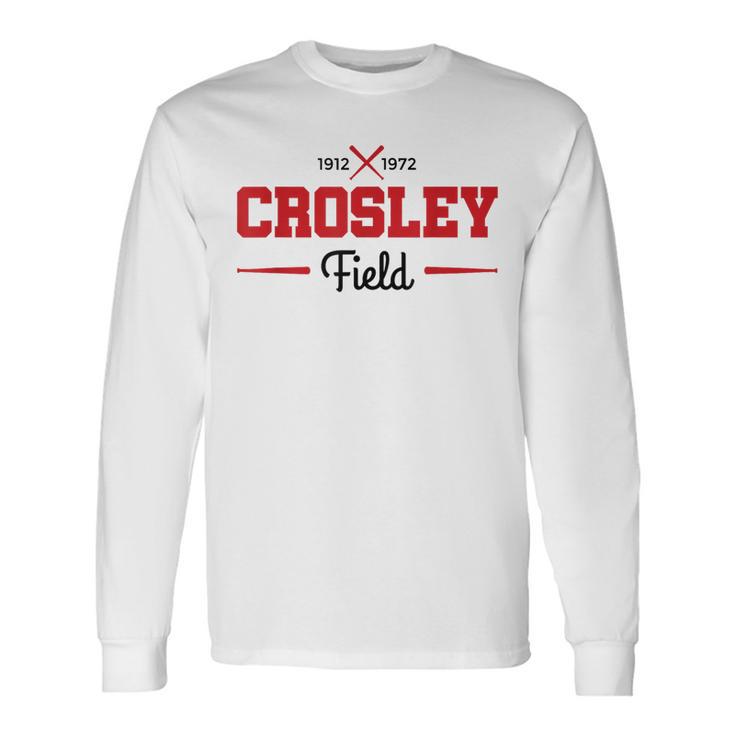 Crosley Field Retro Cincinnati Baseball Long Sleeve T-Shirt