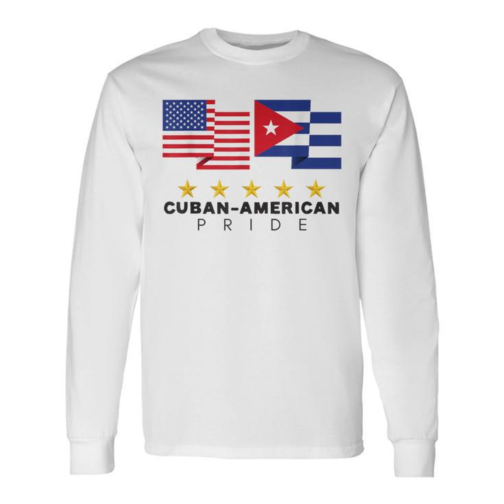 Cuban American Pride Patriotic Usa & Cuban Flags Long Sleeve T-Shirt