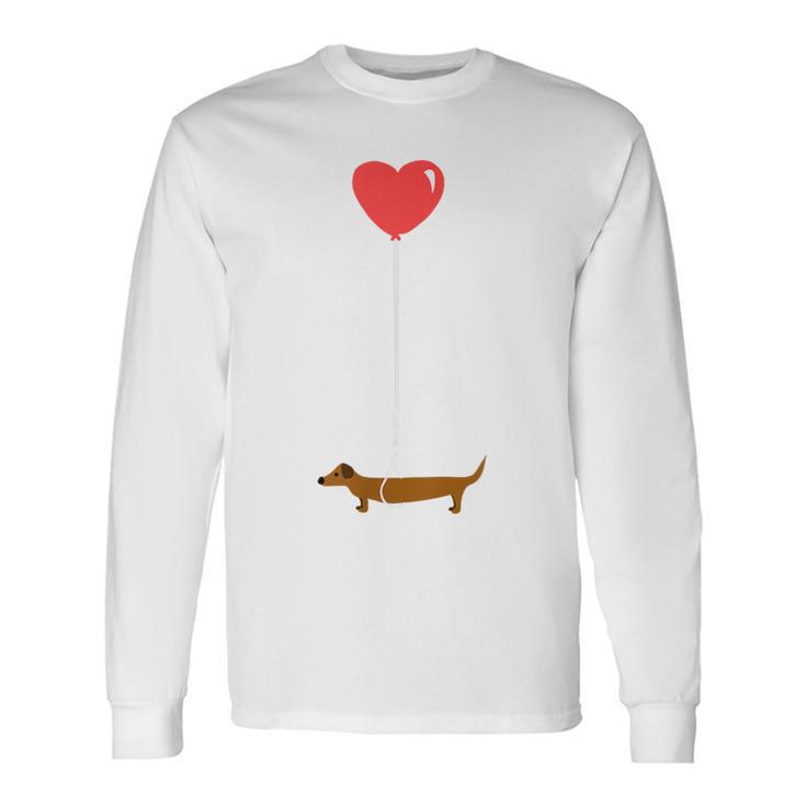 Cute Dachshund Weenie Love Balloon Dog Lover Long Sleeve T-Shirt