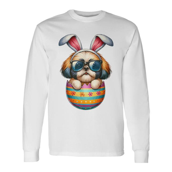 Cute Shih Tzu Egg Easter Day Dog Dad Dog Mom Long Sleeve T-Shirt Gifts ideas