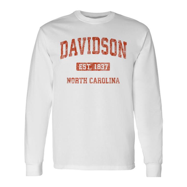 Davidson North Carolina Nc Vintage Athletic Sports Long Sleeve T-Shirt