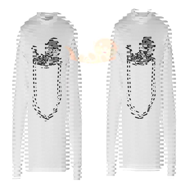 De Nutria De Bolsillo Como Una Nutria Dulce Camiseta de manga larga