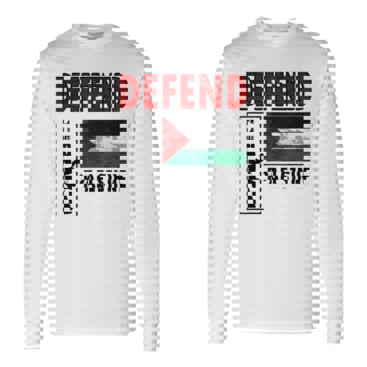 Defend Palestine Palestine Fighter Palestine Flag Gaza Camiseta de manga larga Ideas de regalos