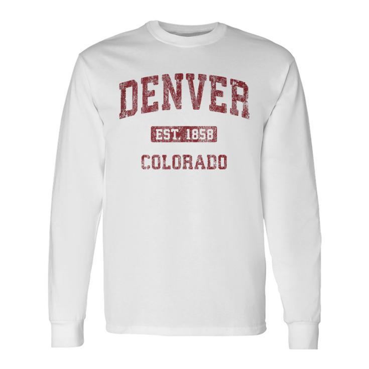 Denver Colorado Co Vintage Athletic Sports Long Sleeve T-Shirt