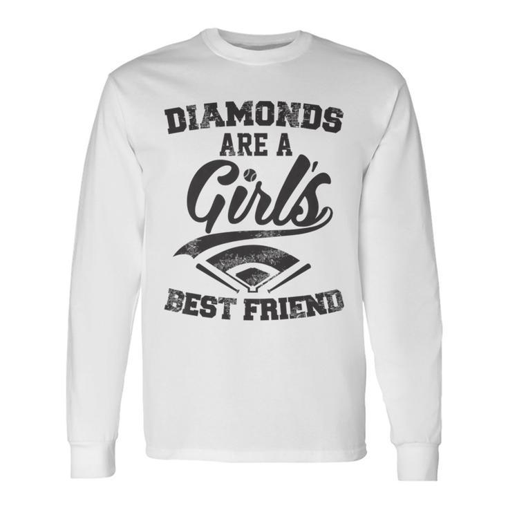 Diamonds Are A Girl's Friend Baseball Female Long Sleeve T-Shirt