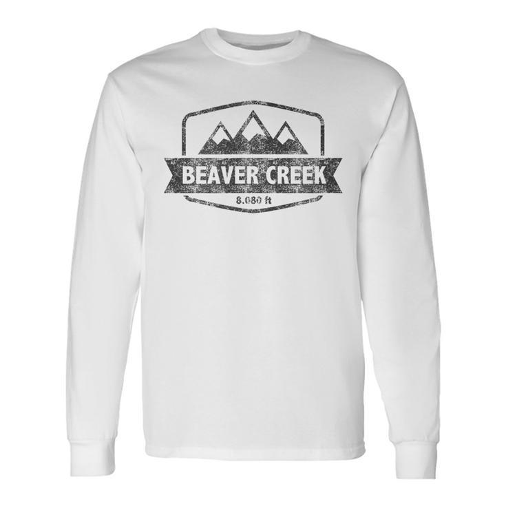 Distressed Altitude Mountain Beaver Creek Colorado Long Sleeve T-Shirt