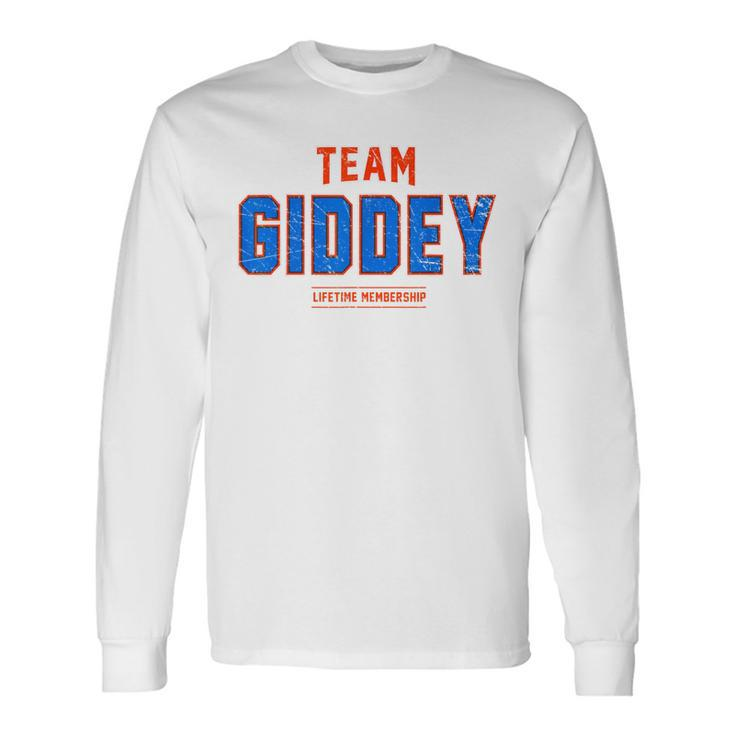 Distressed Team Giddey Proud Family Surname Last Name Long Sleeve T-Shirt