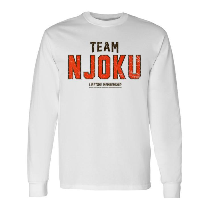 Distressed Team Njoku Proud Family Surname Last Name Long Sleeve T-Shirt