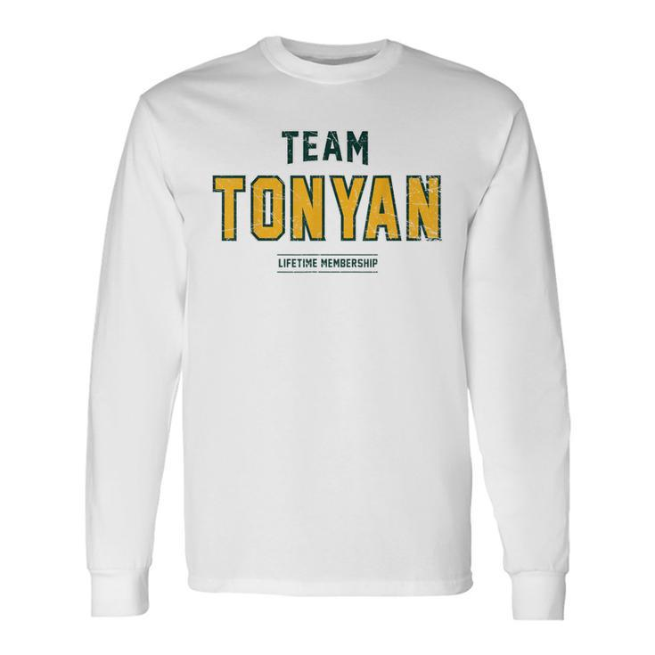Distressed Team Tonyan Proud Family Surname Last Name Long Sleeve T-Shirt