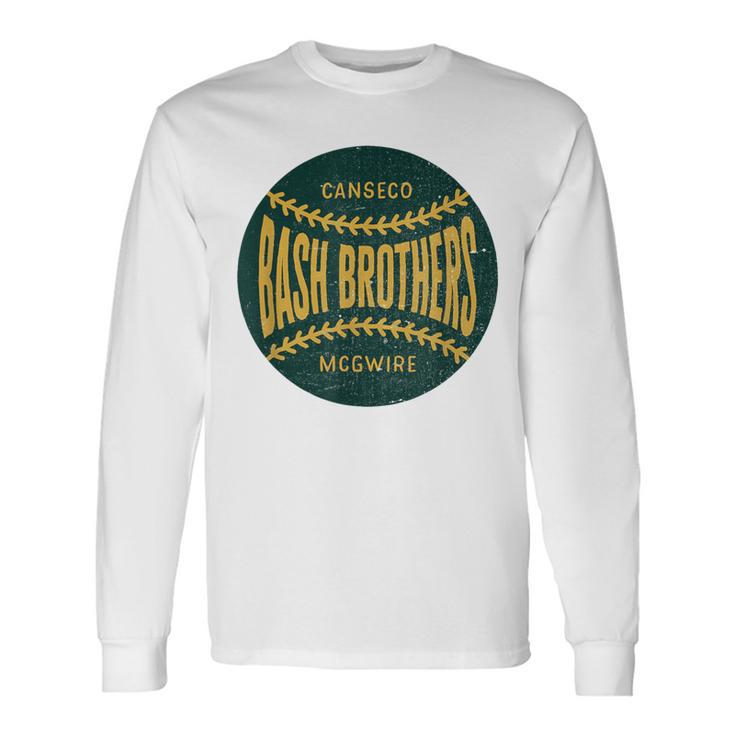 Distressed Vintage-Look Bash Brothers Baseball Long Sleeve T-Shirt