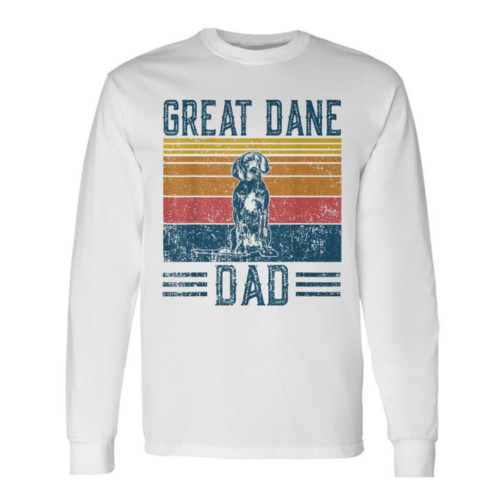 Dog Dad Vintage Great Dane Dad Long Sleeve T-Shirt