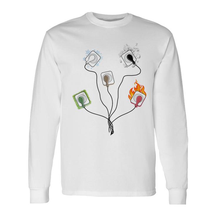 Ekg Leads Cheat Sheet Nursing Ecg Icu Emergency Long Sleeve T-Shirt