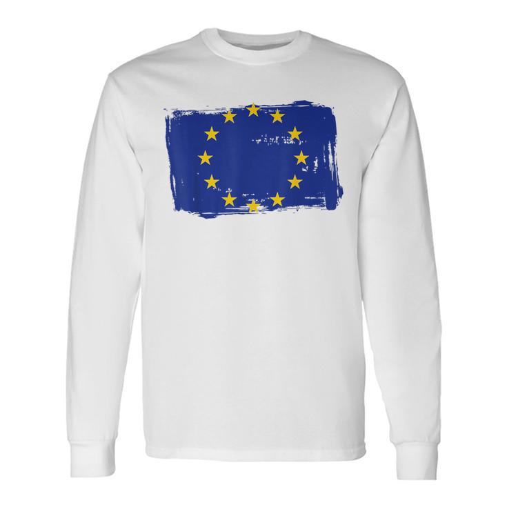 Eu Vintage Flag Europe European Union Long Sleeve T-Shirt