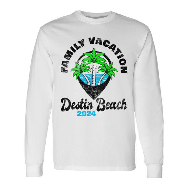 Family Vacay Squad Trip Family Vacation Destin Beach 2024 Long Sleeve T-Shirt