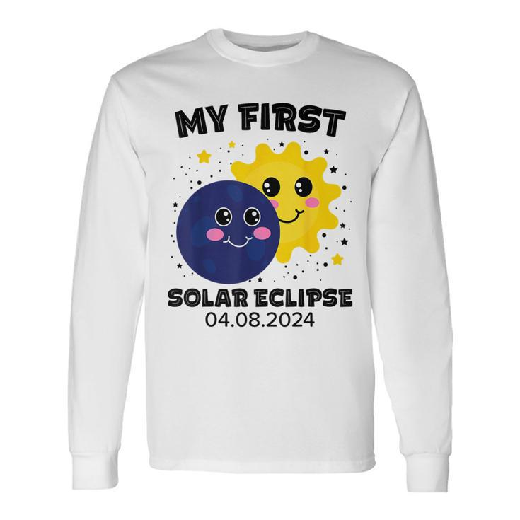 My First Solar Eclipse Toddler Boys Girls 2024 Solar Eclipse Long Sleeve T-Shirt