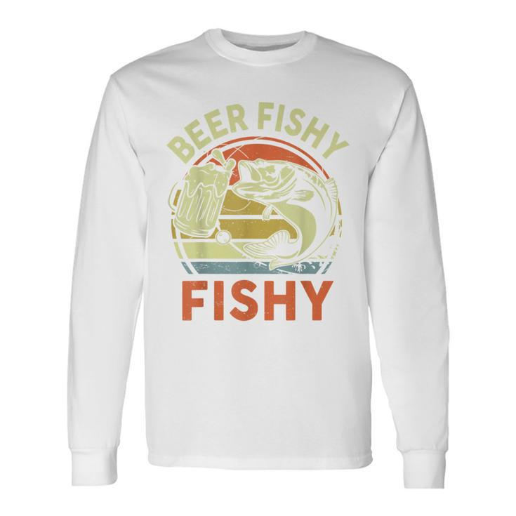 Fishing Beer Fishy Bass Fish Fisherman Dad Hooker Long Sleeve T-Shirt