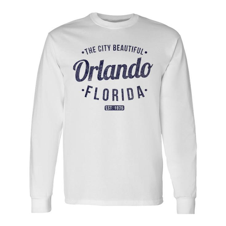 Florida Vintage Minimalist Retro Souvenir Fl Orlando Long Sleeve T-Shirt