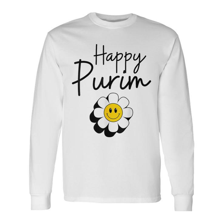 Flower Happy Purim Jewish Purim Costume Long Sleeve T-Shirt