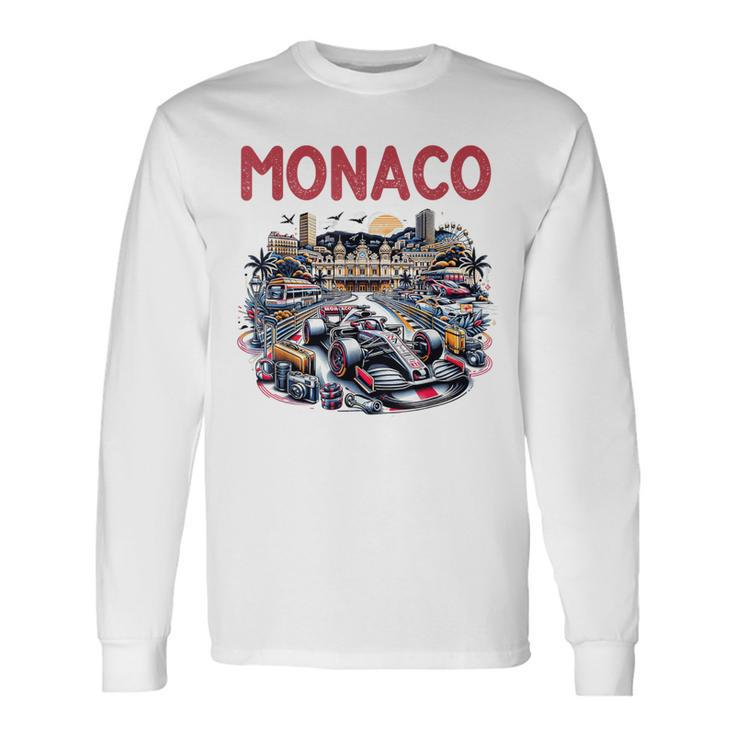 Formula Monaco City Monte Carlo Circuit Racetrack Travel Long Sleeve T-Shirt