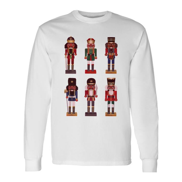 African American Nutcracker Christmas Ballet Dancer Long Sleeve T-Shirt