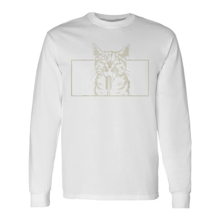 Cat Singing Vintage Cat Singer For Cat Music Lover Long Sleeve T-Shirt Gifts ideas